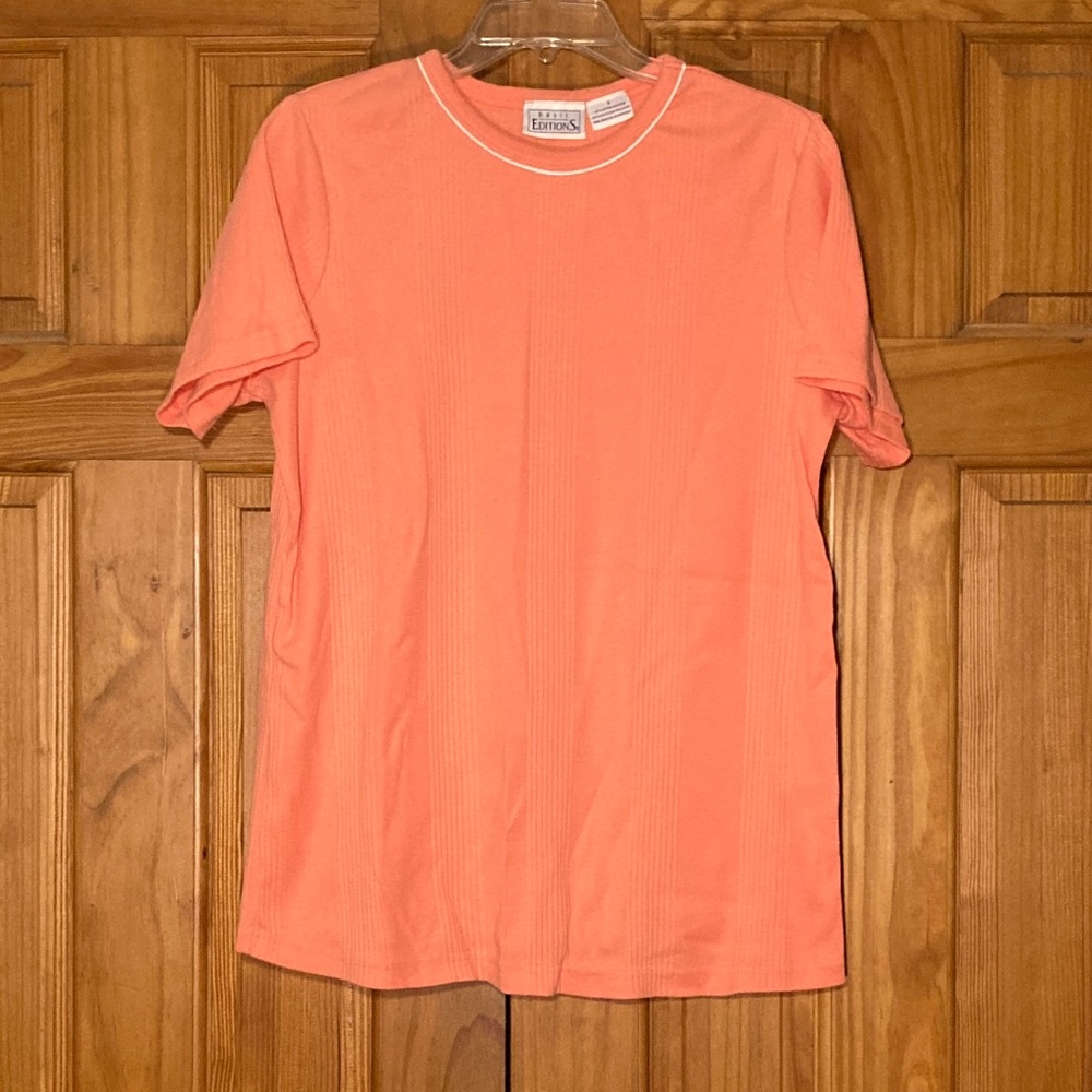 NWOT Basic Editions Vintage 90s Top Short Sleeve Orange Size L Large